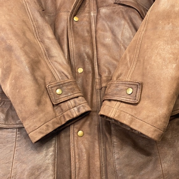 Vintage Eddie Bauer Leather Goose Down Heavy Jacket Size Large - Picture 6 of 12